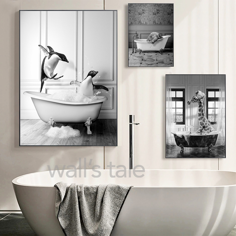 Photography Duck - Zwart En Wit Dieren Badkamer Foto