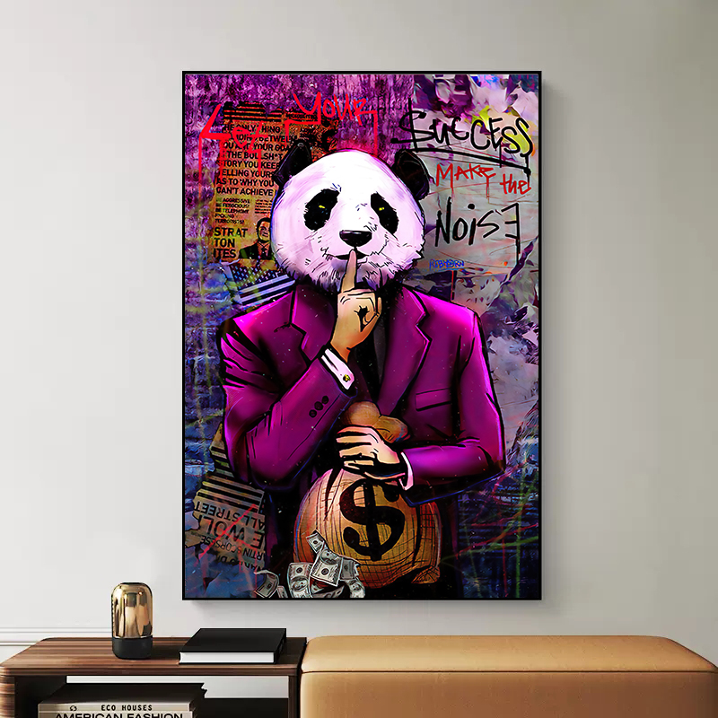 Photography Duck - Graffiti Art Rood Blauw Groen Panda