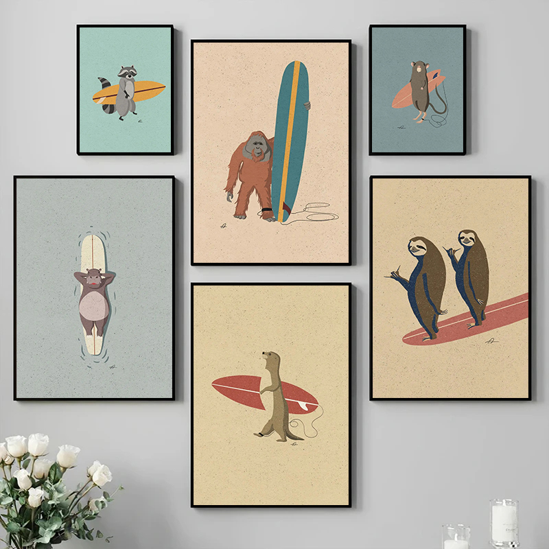 Vintage Cartoon Surfen Dieren  - Photography Duck recensie en prijs