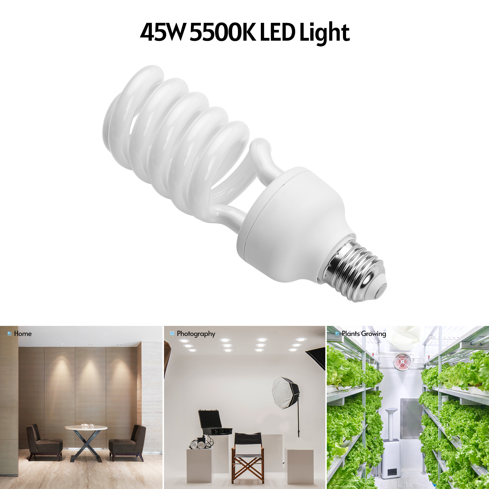 45W Spiraal Fluorescerend Lamp - Photography Bulb recensie en prijs