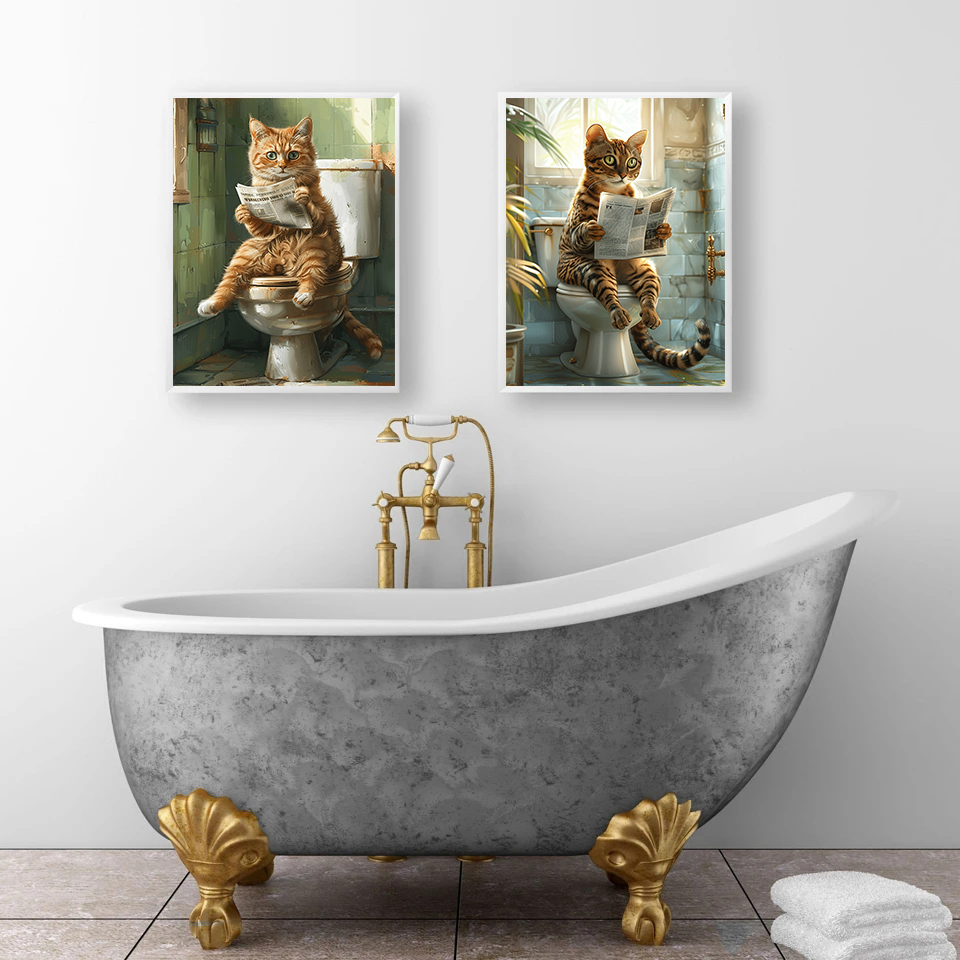 Grappige Schattige Kat Badkame - Photography Duck recensie en prijs