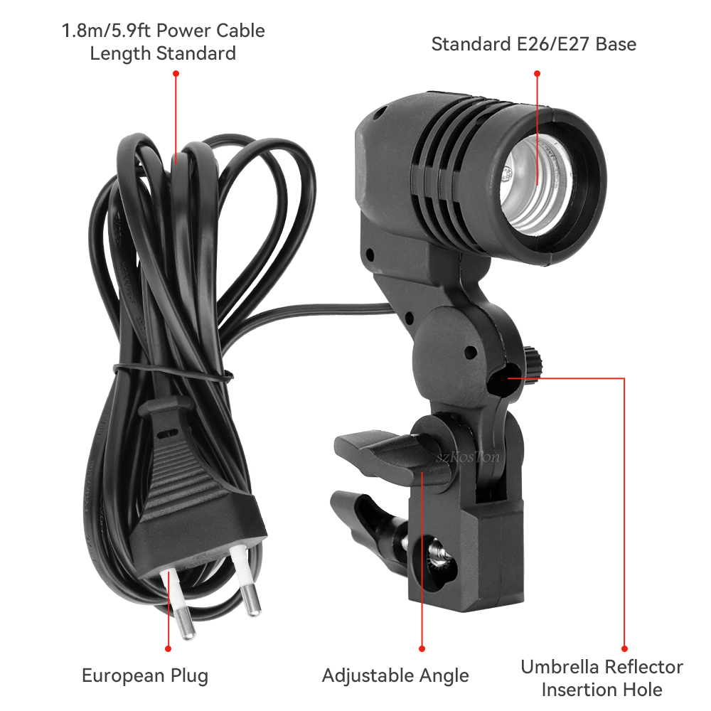 Enkele kop lamphouder E27-fitt - Photography Bulb recensie en prijs
