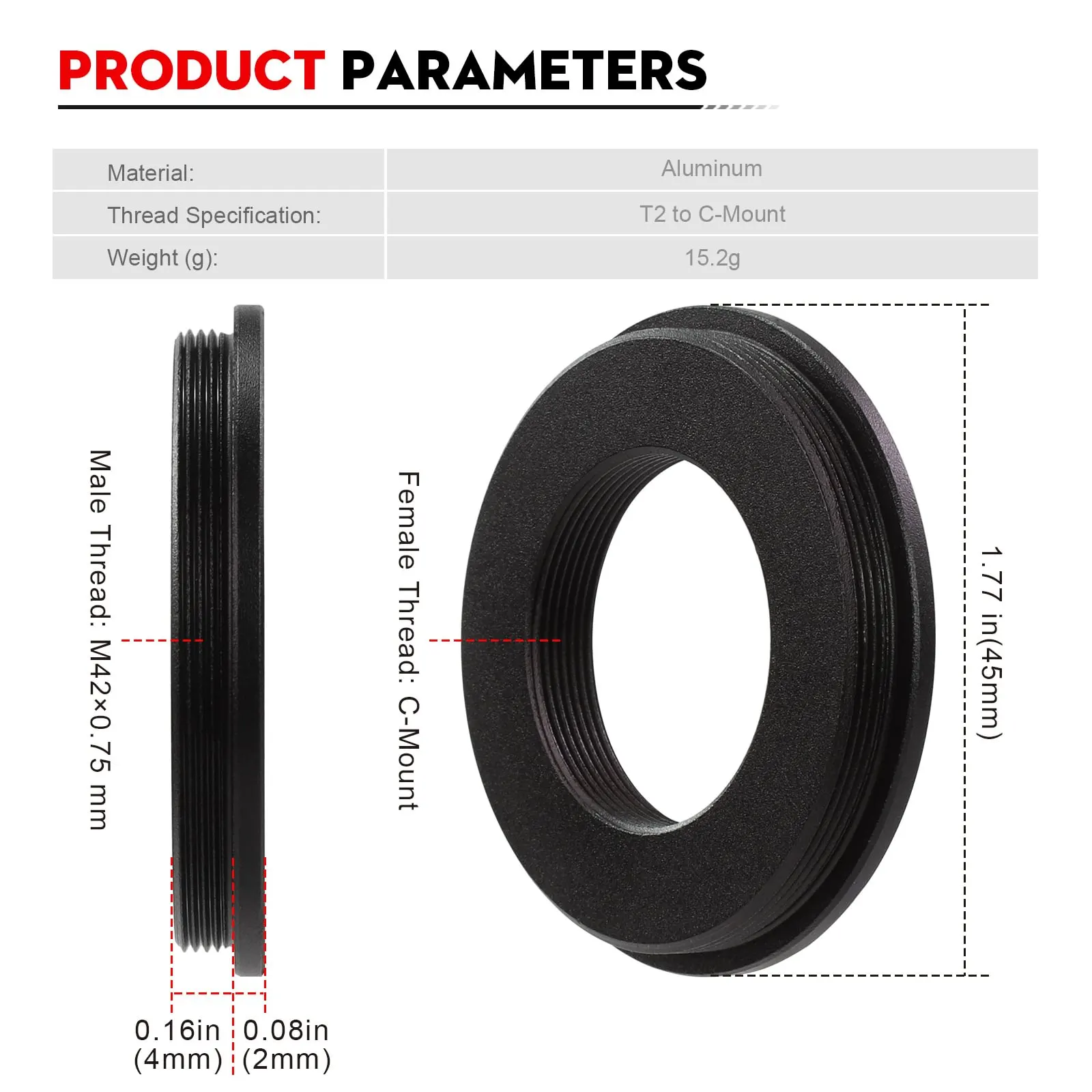 Datyson M42x0.75 mannelijke na - Lens Adapter Ring recensie en prijs